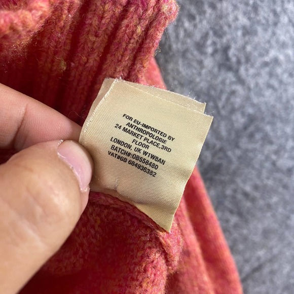 Anthropologie Moth Fireside Sweater Coral Pink Turtleneck Long Sleeve Oversized - Picture 10 of 10